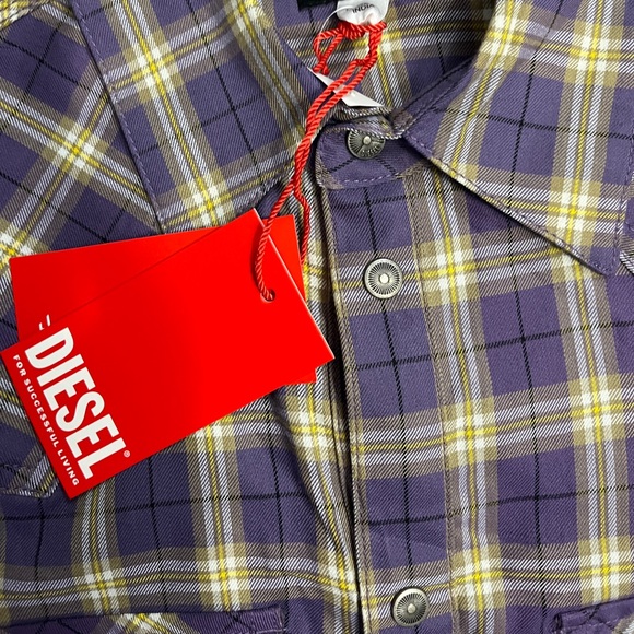 NWT - Diesel Men's Western Check Shirt - Size M - Picture 9 of 13